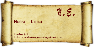 Neher Emma névjegykártya